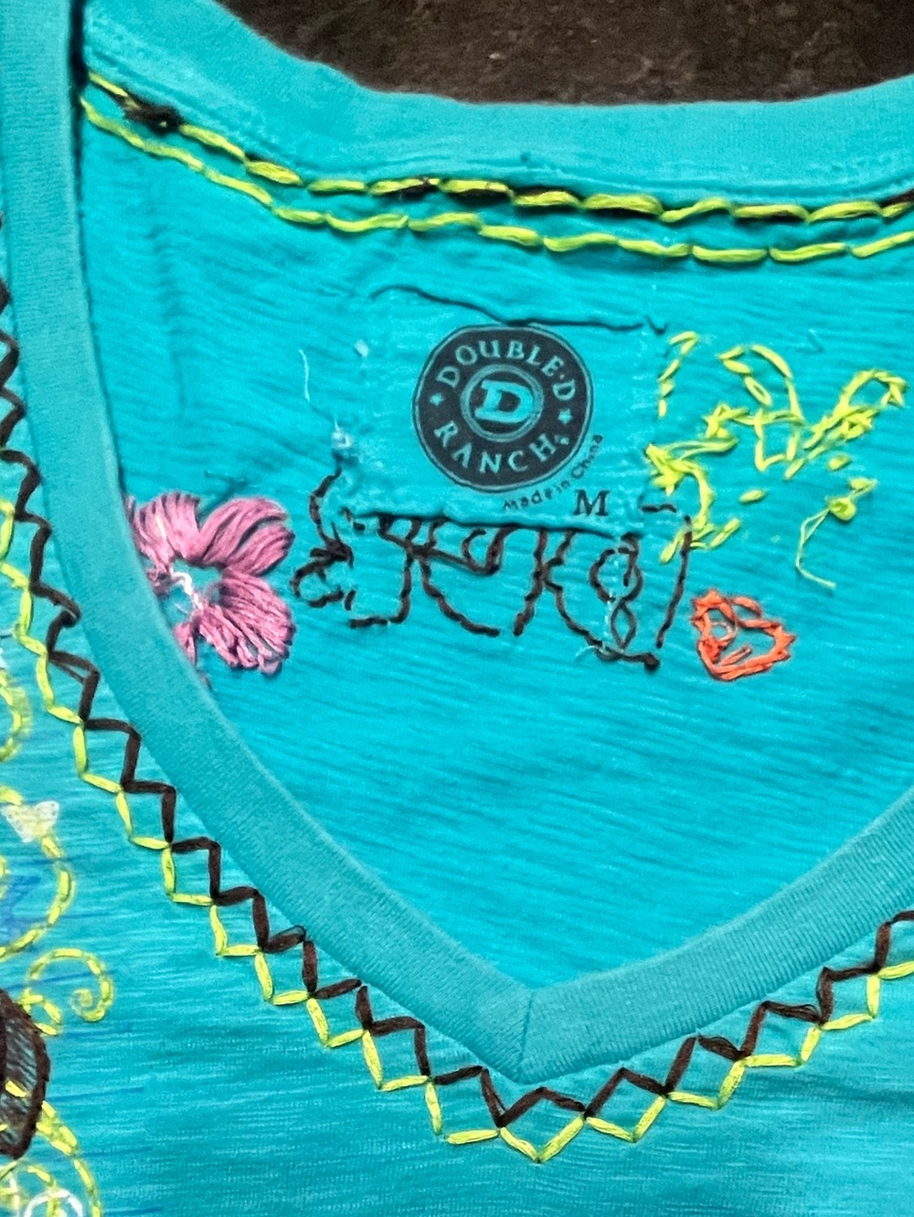 Double S Ranch Turquoise T-shirt, M - Picture 3 of 8